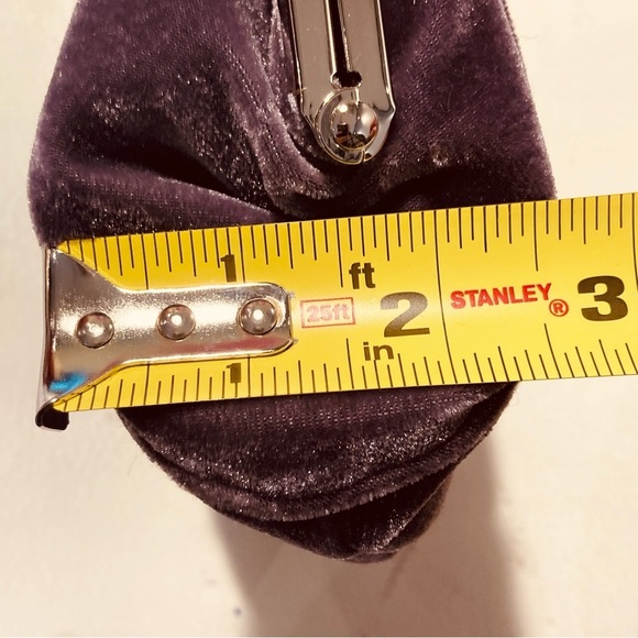 MINI Bag Velvet Purple and Metal with little Rhinestones Embellishment Crossbody - Picture 7 of 10